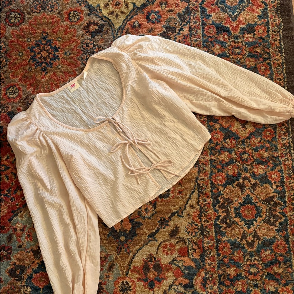 Levi's Cream Blouse with Front Ties